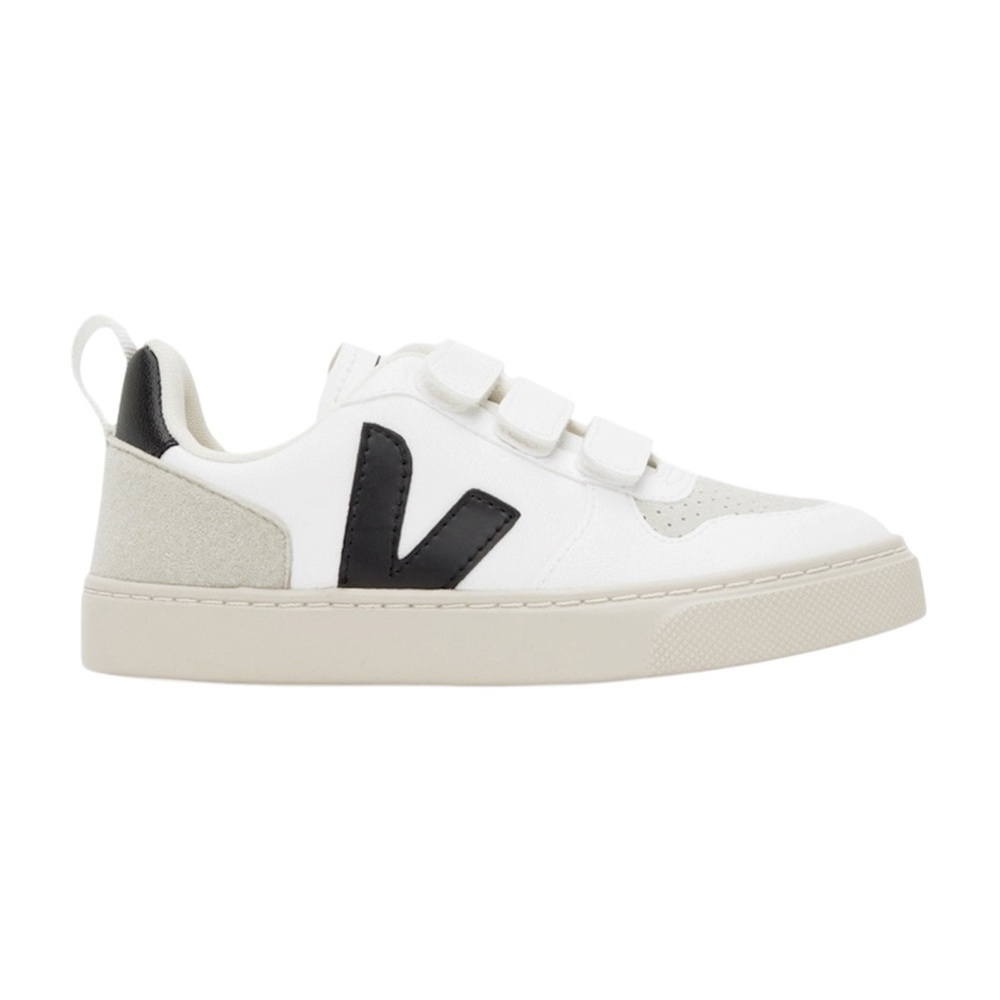 VEJA Kids White & Black V-10 Sneakers